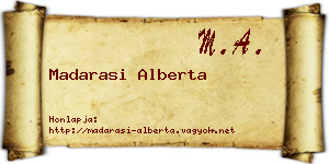 Madarasi Alberta névjegykártya
